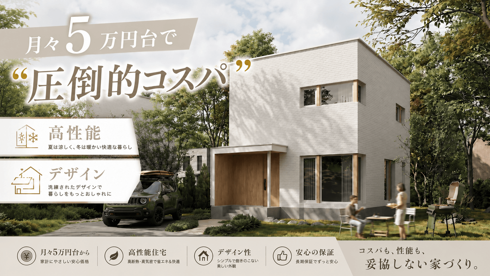 月々5万円台で圧倒的コスパ